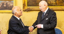 Visite de courtoisie du prince Hassan ben Talal de Jordanie au Palais magistral