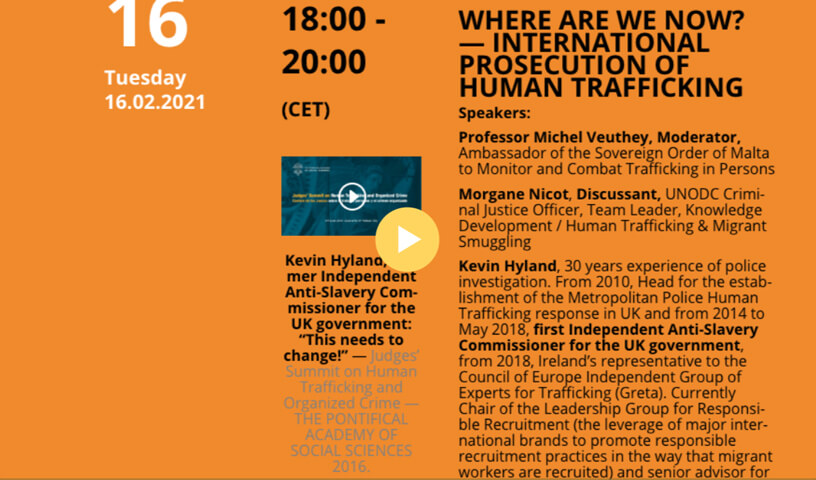 International Prosecution Of Human Trafficking - Where Are We Now? (ON-DEMAND VIDEO WEBINAR)